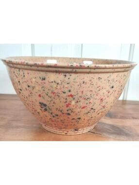 Rachael Ray Melamine Confetti Mixing Bowl 10" Speckled Tan Beige Garbage Bowl